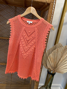 another love trisha sweater in burnt coral