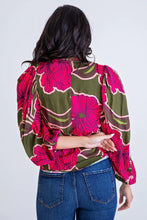 Load image into Gallery viewer, karlie floral poppy puff sleeve top