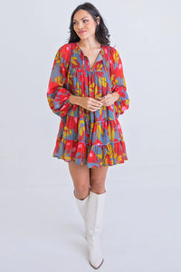 karlie floral chiffon dress