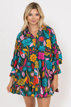 Load image into Gallery viewer, karlie retro floral garden ruffle dress