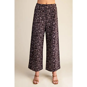 glam high waist wide leg pants in charcoal