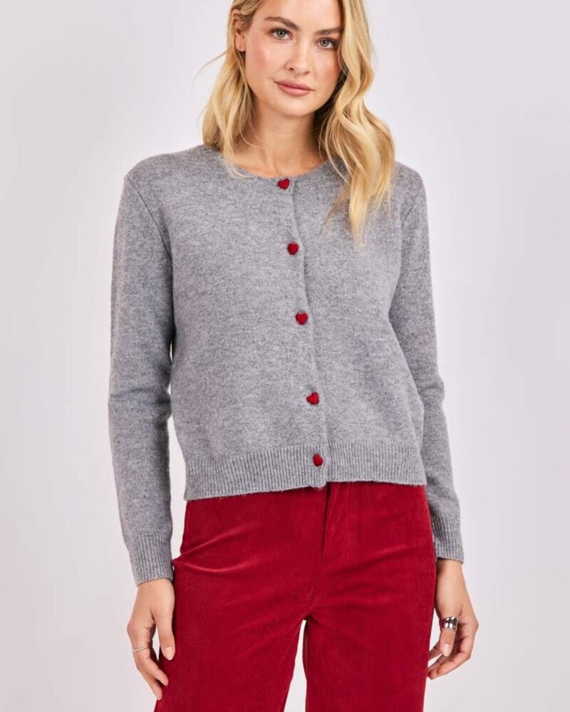 sadie&sage leighton heart button cardigan