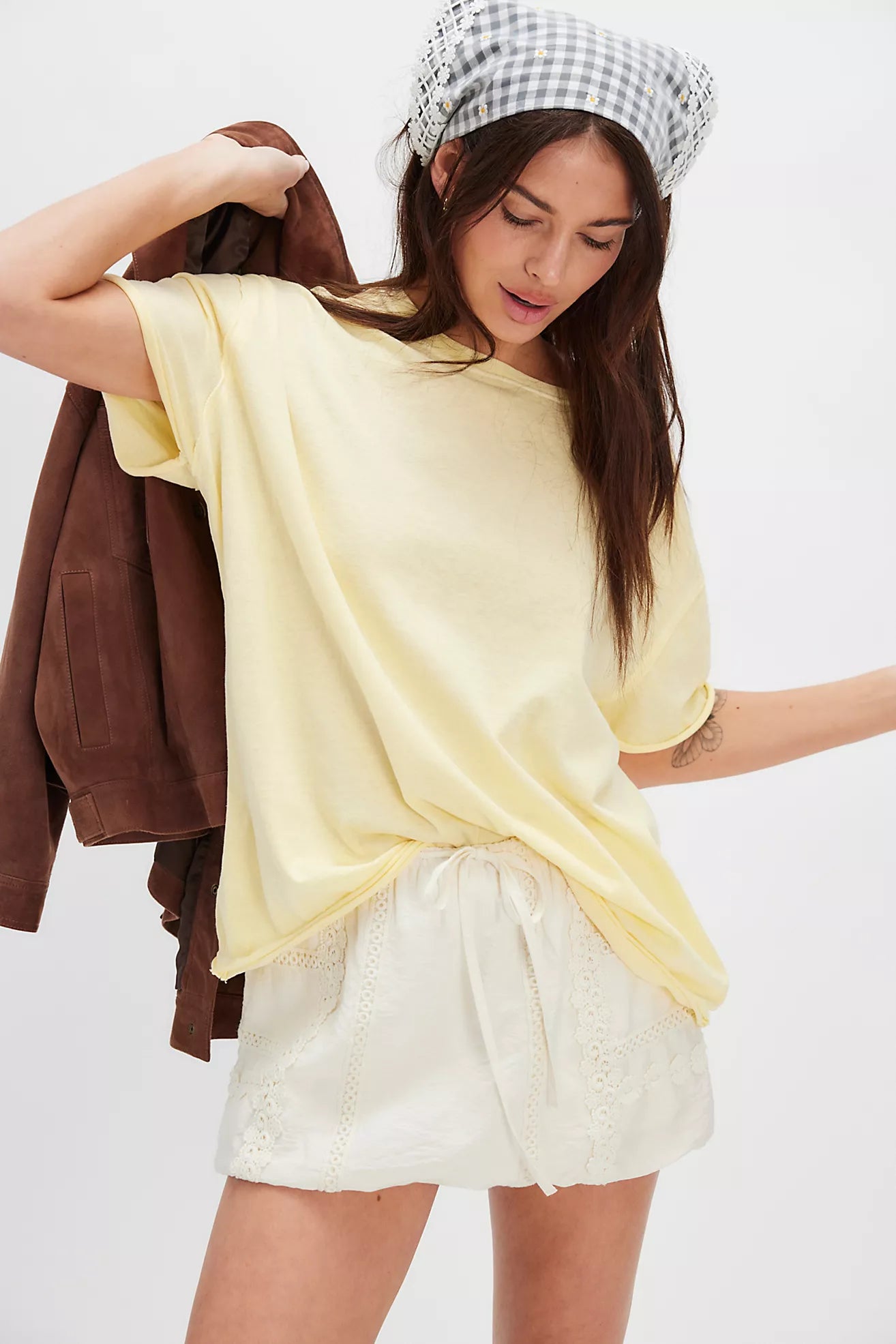 free people nina tee in lemon water