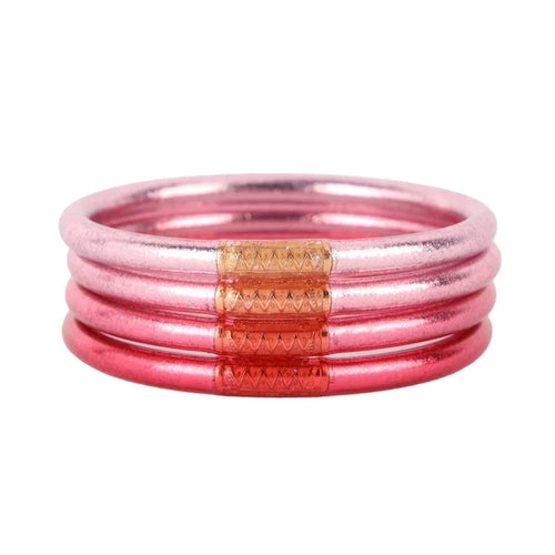 BuDhaGirl All Weather Bangles - Serenity Prayer in Carousel Pink