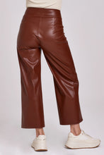 Load image into Gallery viewer, another love sparkle wide leg cropped pleather pant in mahogany