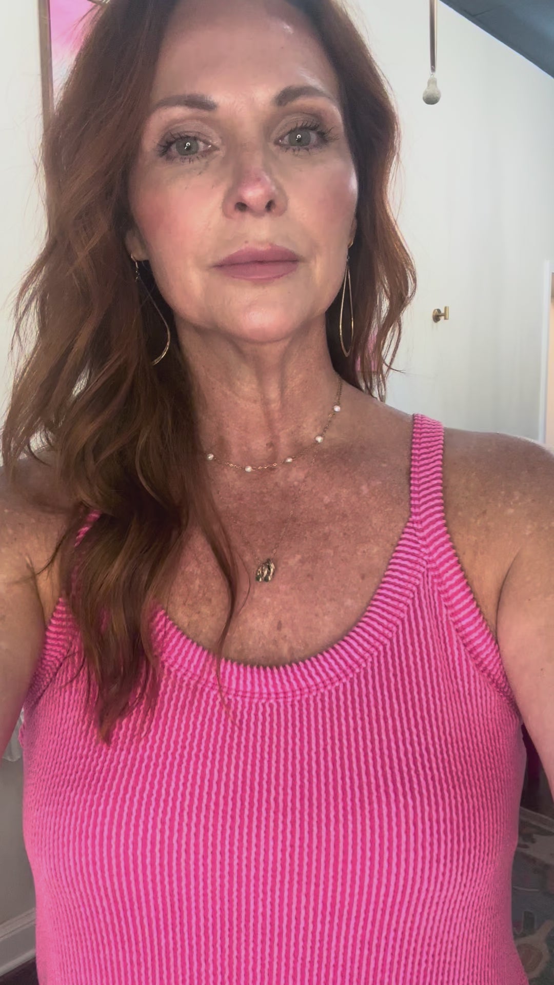 six fifty urban rib tank dress in hot pink