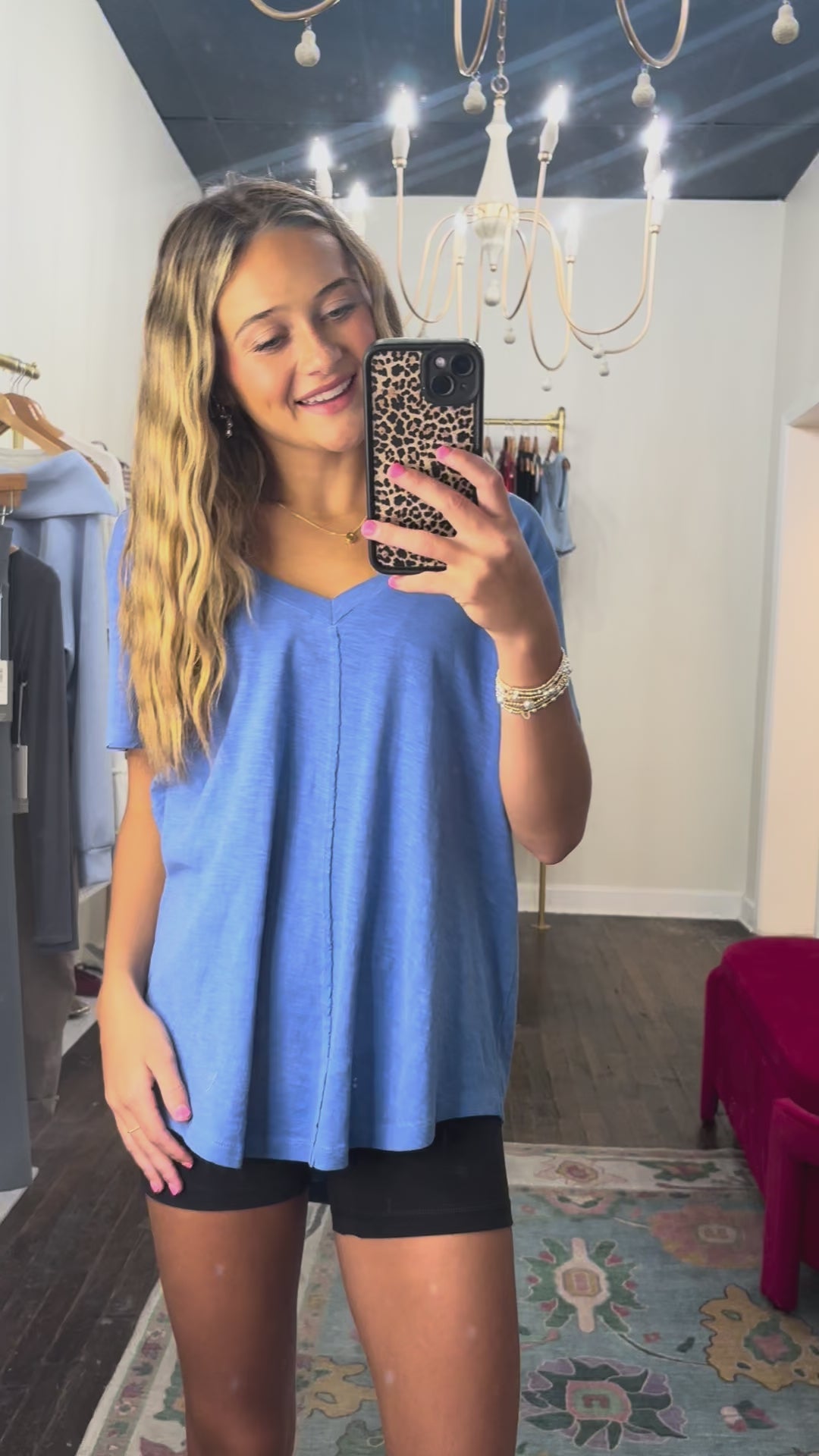 z supply asher v-neck tee in riviera blue
