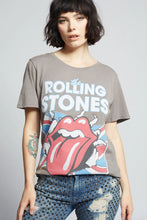 Load image into Gallery viewer, recycled karma rolling stones graphic tee in steel