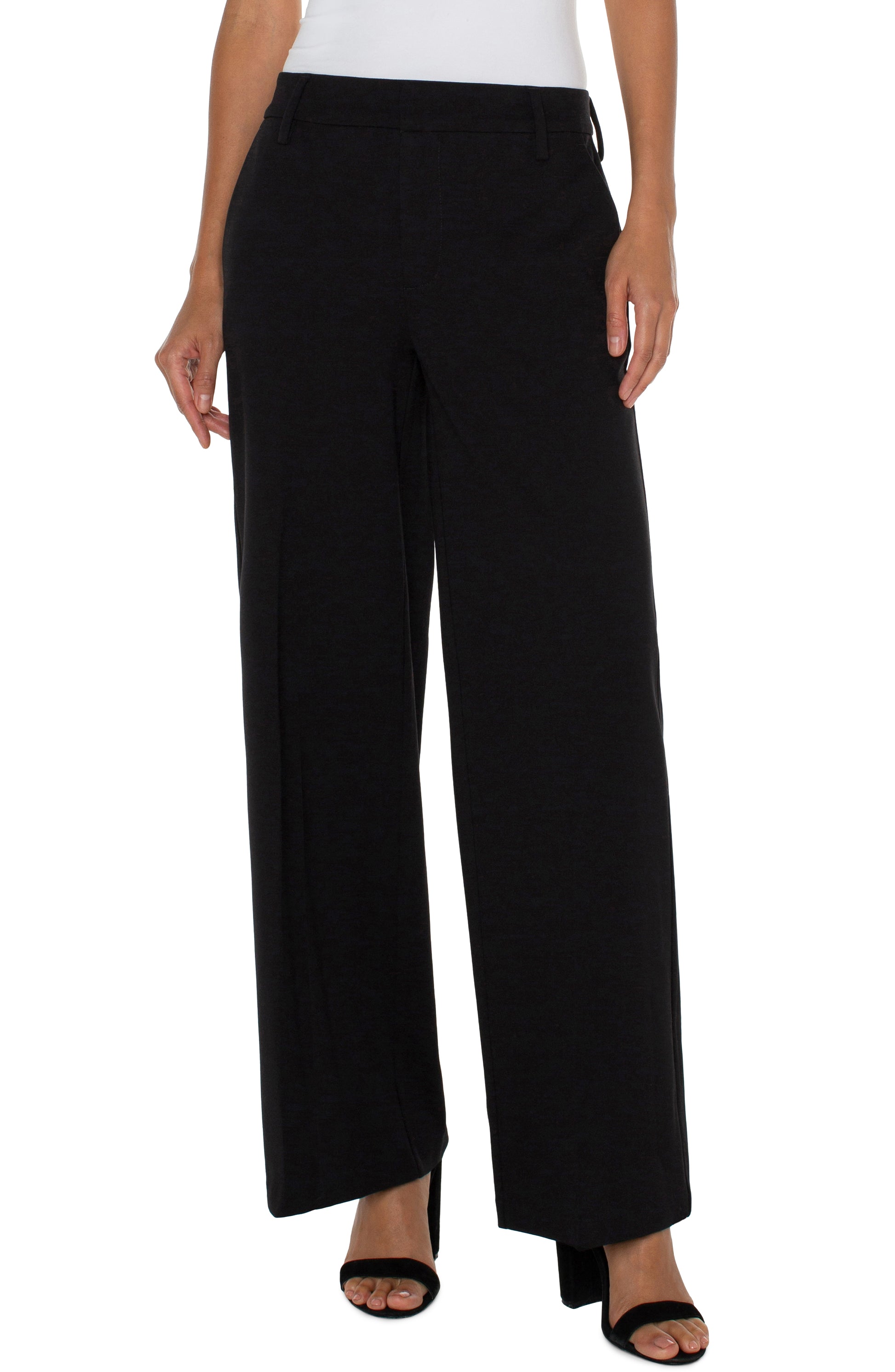 liverpool kelsey wide-leg trouser in black