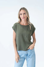 Load image into Gallery viewer, six fifty kaitlin button back top in olive