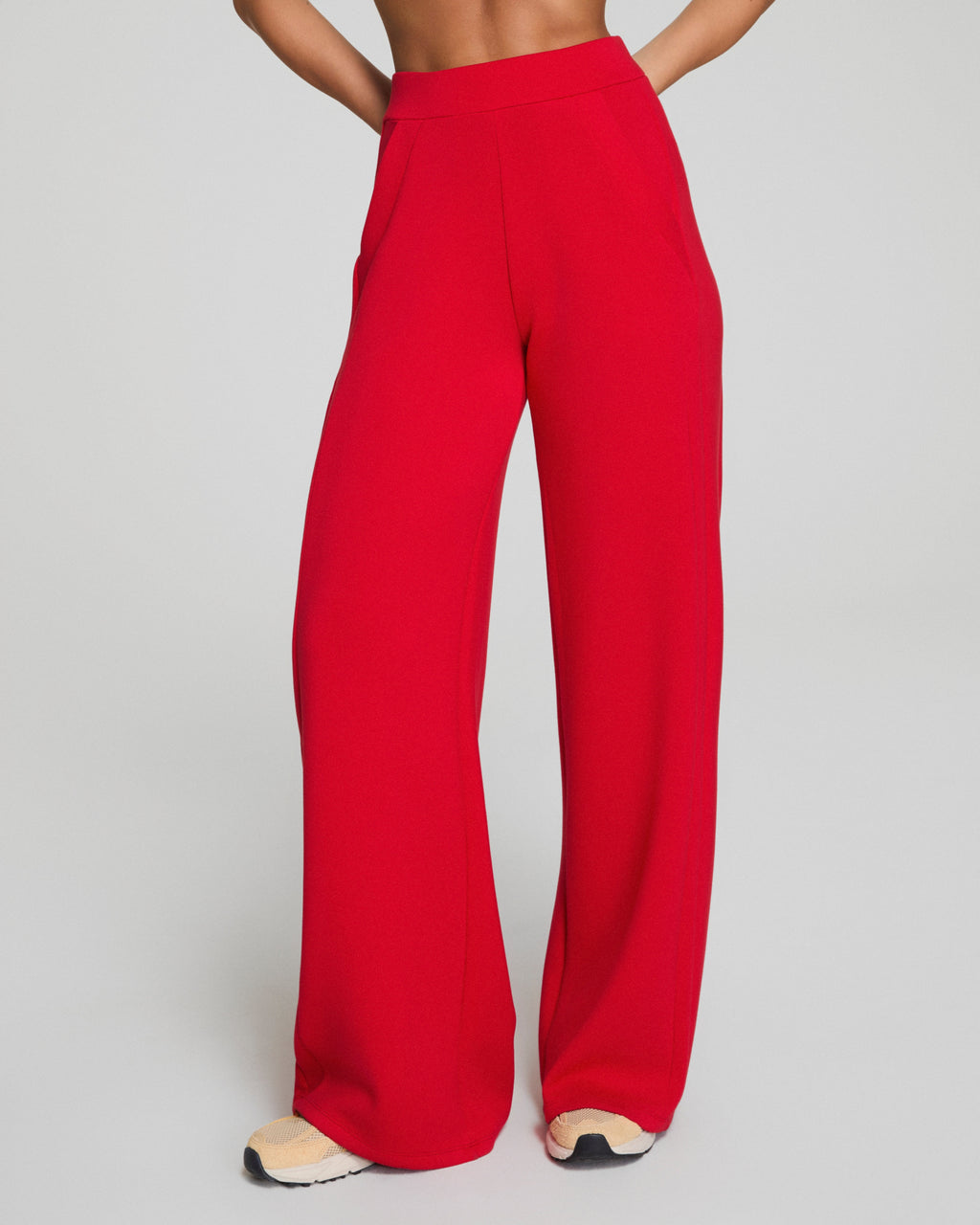 spanx air essentials track pant in red