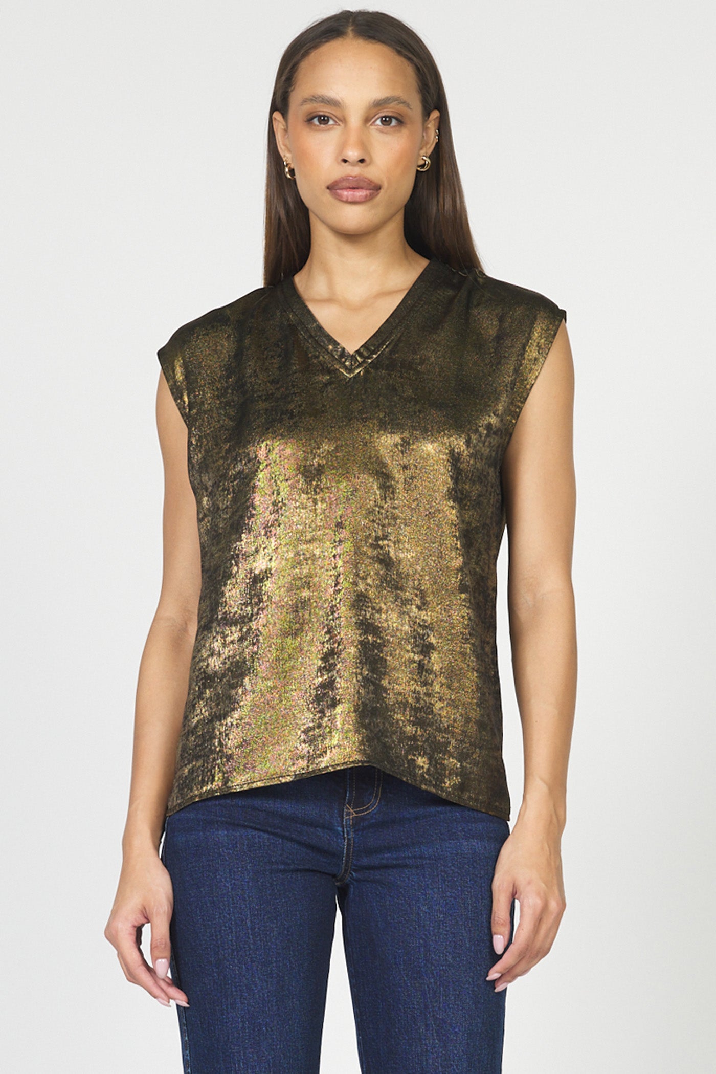 dear john yanis top in gold and black