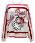 queen of sparkles santa baby sweater in white