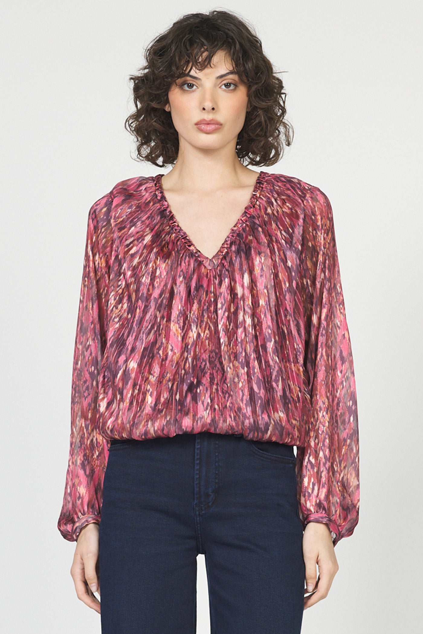 dear john piaf top in pomegranate