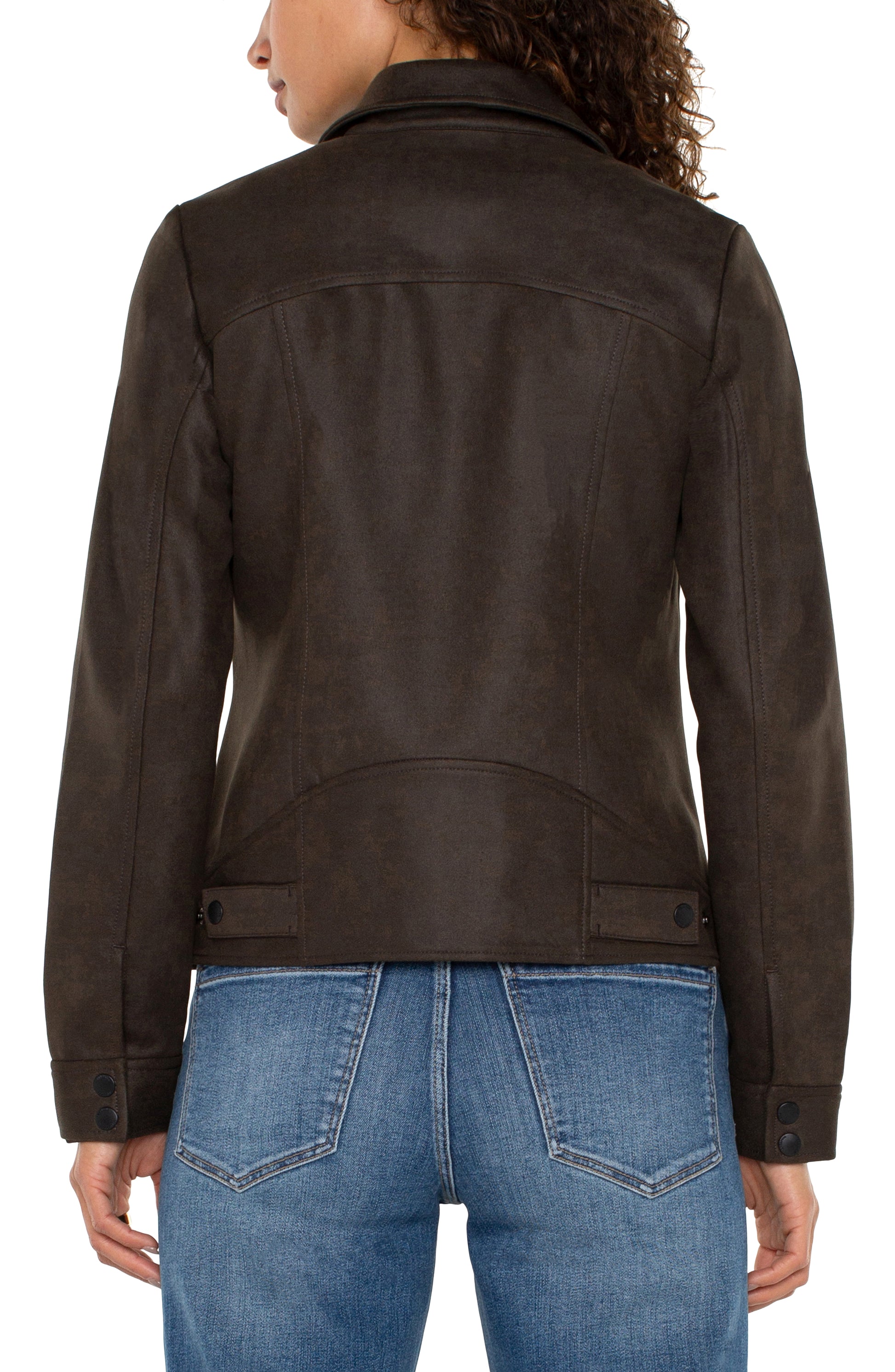 liverpool moto jacket in black olive