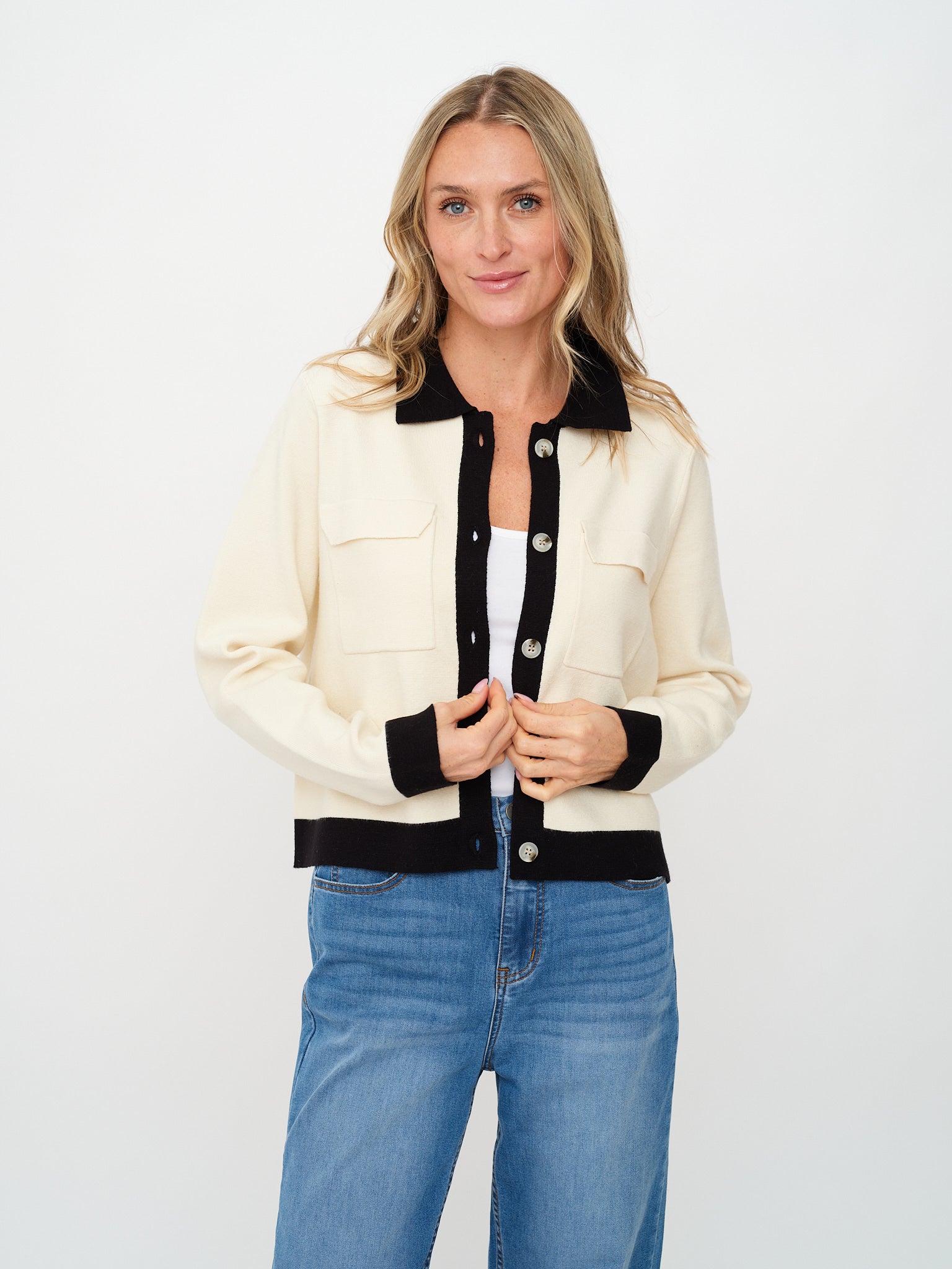 six fifty fallon cardigan in ivory