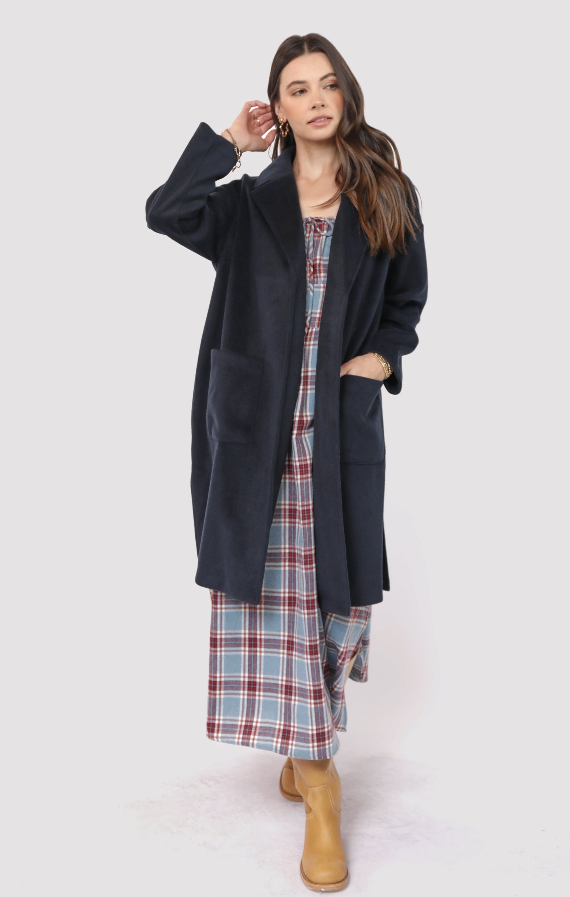sadie & sage hayley open coat in navy