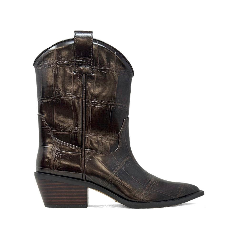 shushop zouzou boot in brown croc
