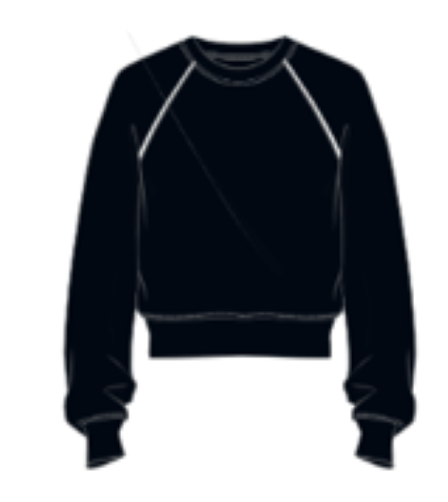 spanx airpique crewneck top in black