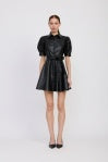en saison nelly mini shirt dress in black