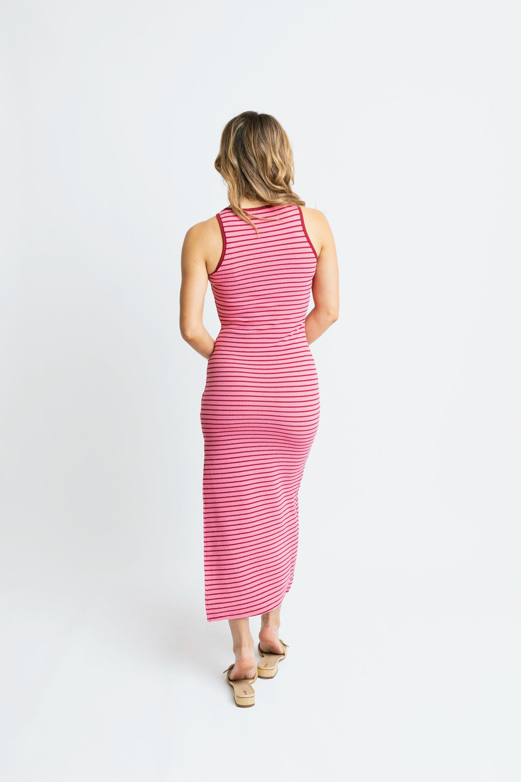 karlie stripe knit tank maxi dress