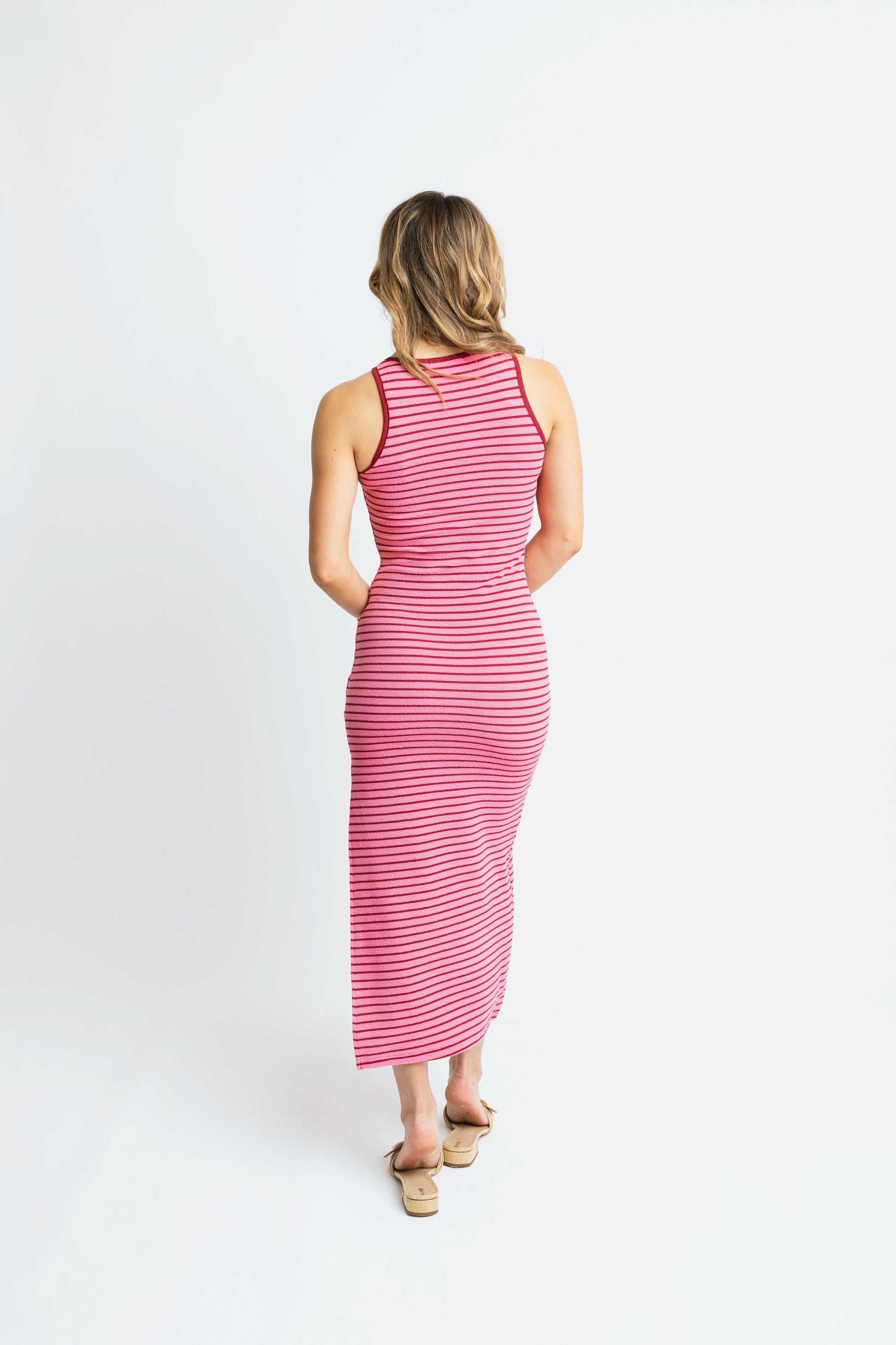 karlie stripe knit tank maxi dress