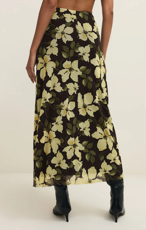 z supply eda ren floral mesh midi skirt in sunnyside
