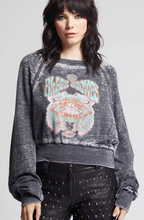 Load image into Gallery viewer, the black crowes cropped sweatshirt in washed black