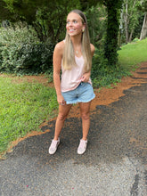Load image into Gallery viewer, z supply organic v-neck tank in silver pink