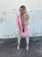 Load image into Gallery viewer, free people olivia gingham blazer in pink