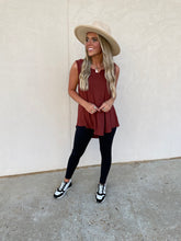 Load image into Gallery viewer, free people cares chasing sunset tunic in russet acorn