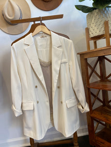 oversized blair blazer in off white