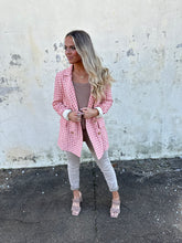 Load image into Gallery viewer, free people olivia gingham blazer in pink